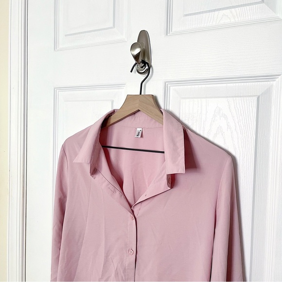 Women's Pink Button Down Shirt - Picture 2 of 5